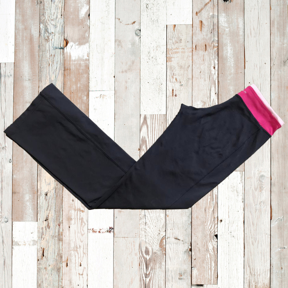 ADIDAS Climalite Black Pink Waistband Yoga SZ S